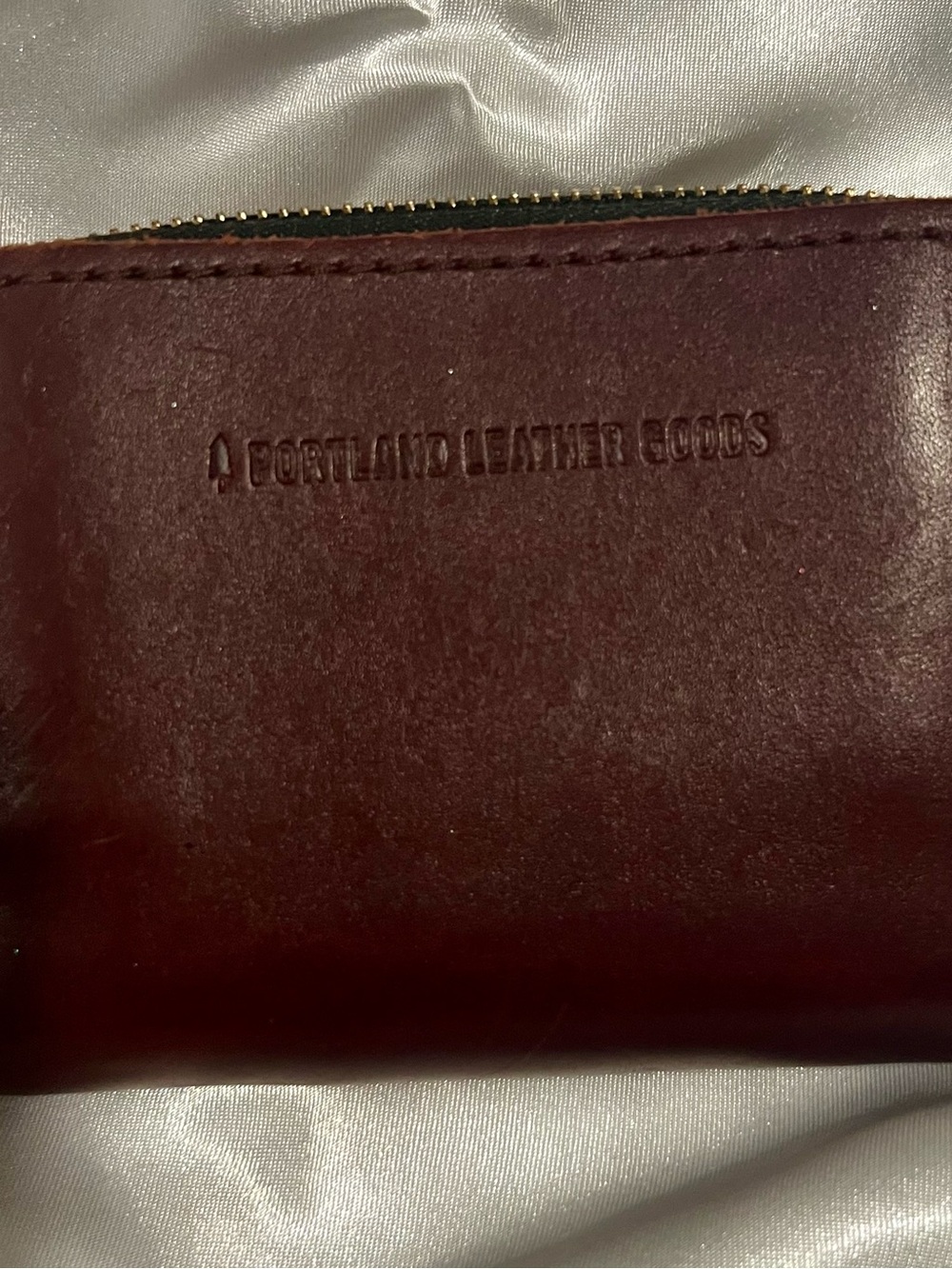 Portland Leather Small Brown Zip Around Leather Wallet with Gold Zipper